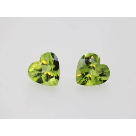 Péridot fin coeur 7mm 1.24ct