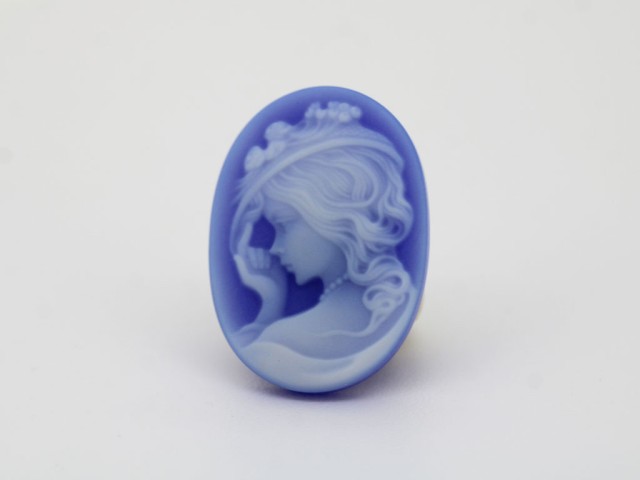 Camée agate bleue 25x18.14mm