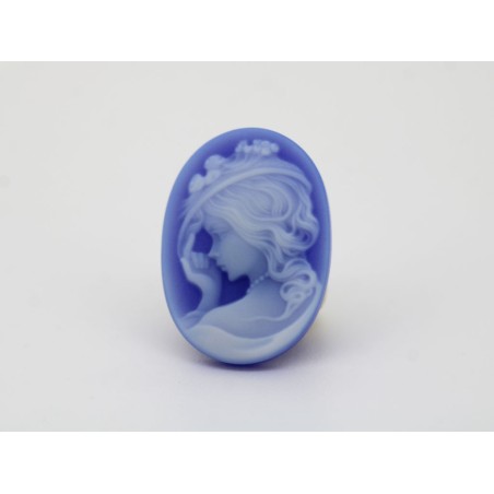 Camée agate bleue 25x18.14mm