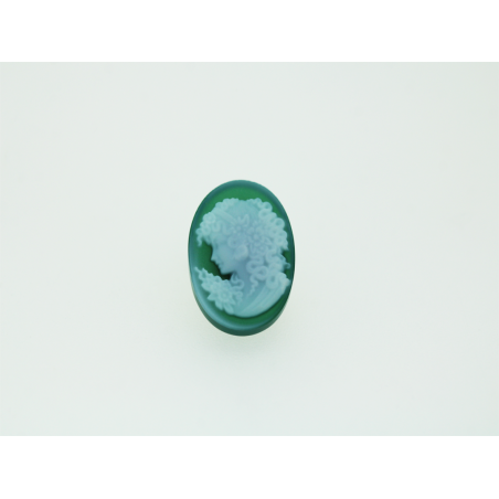 Camée Agate Verte Ovale 16x11.9mm 4.74cts