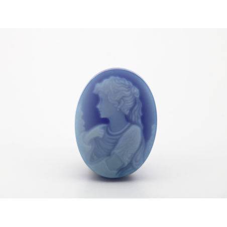 Camée agate bleue ovale 16x12mm 5.91cts