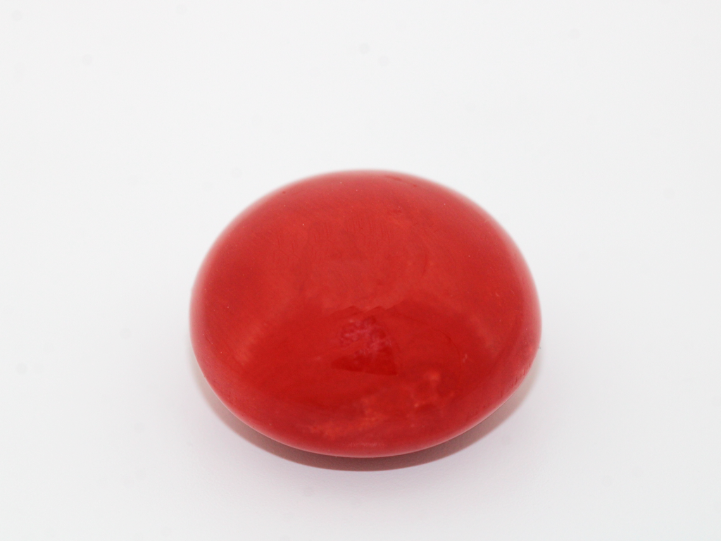 Corail cabochon rond 12.5mm 20.72cts