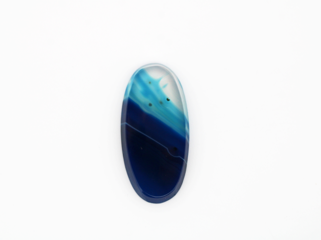 Agate rubanée ovale bleu...