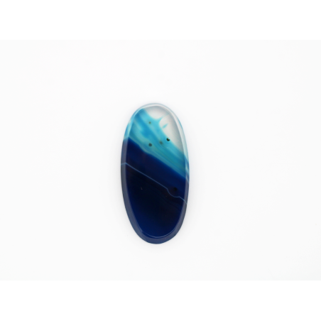 Agate rubanée ovale bleu 22x10.6mm 5.82cts
