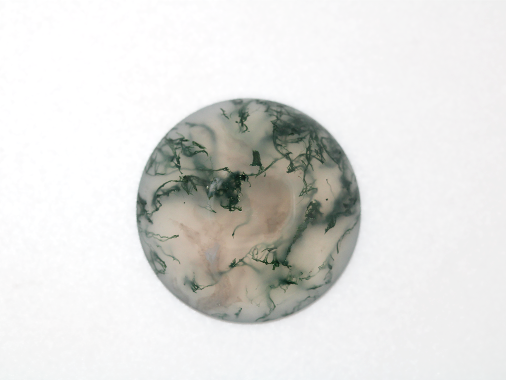 Agate mousse ronde cabochon 20mm 16.86cts