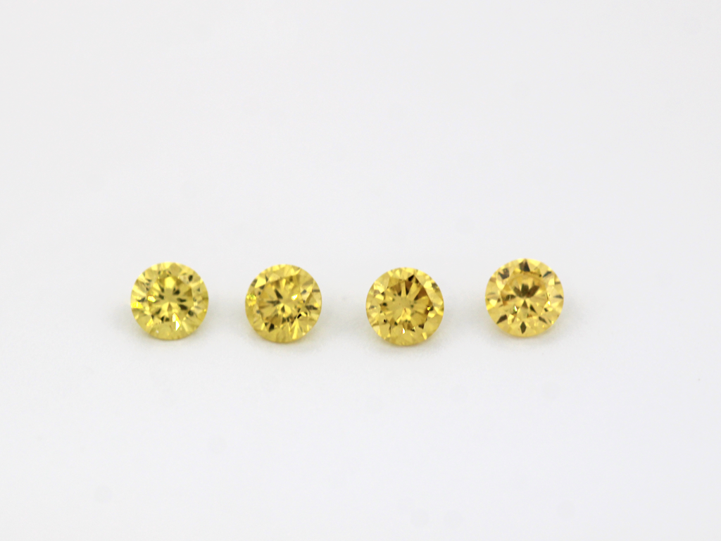 Diamants jaunes traités 2.3mm 0.05cts