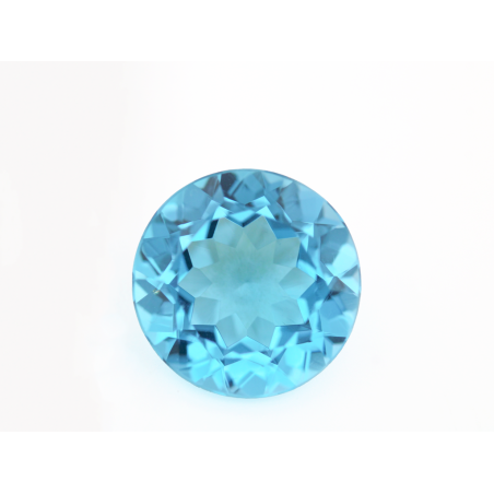 Topaze traitée swiss Blue ronde 12mm 7.28cts
