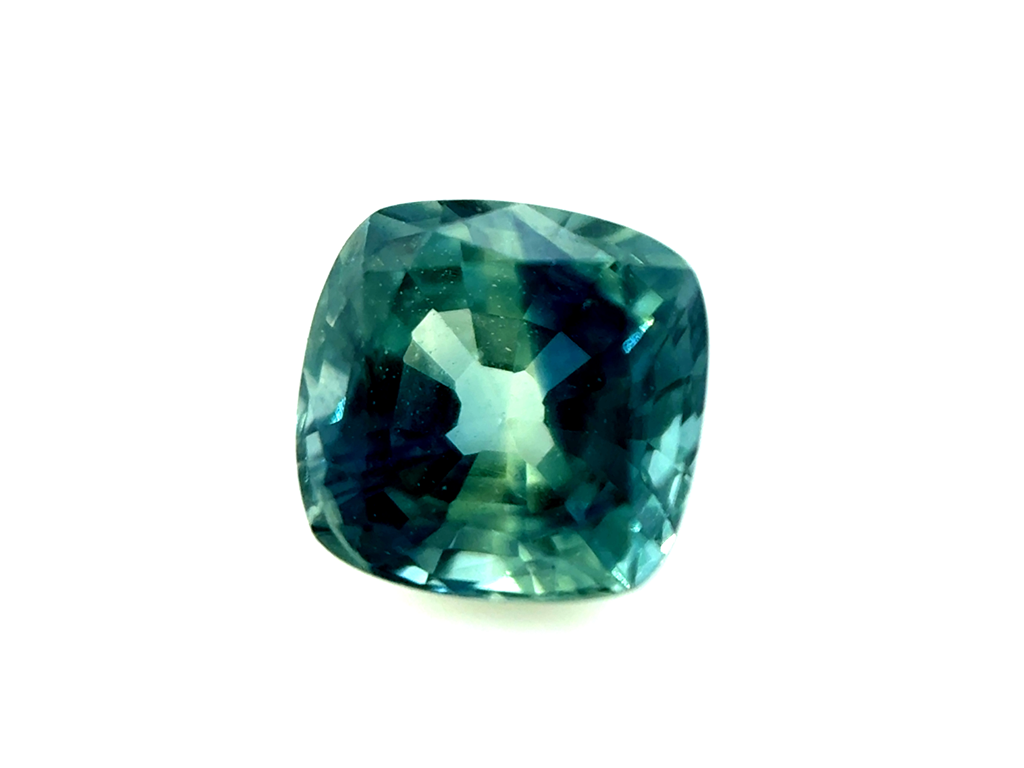 Saphir fin teal coussin 4.5x4.5mm 0.55ct