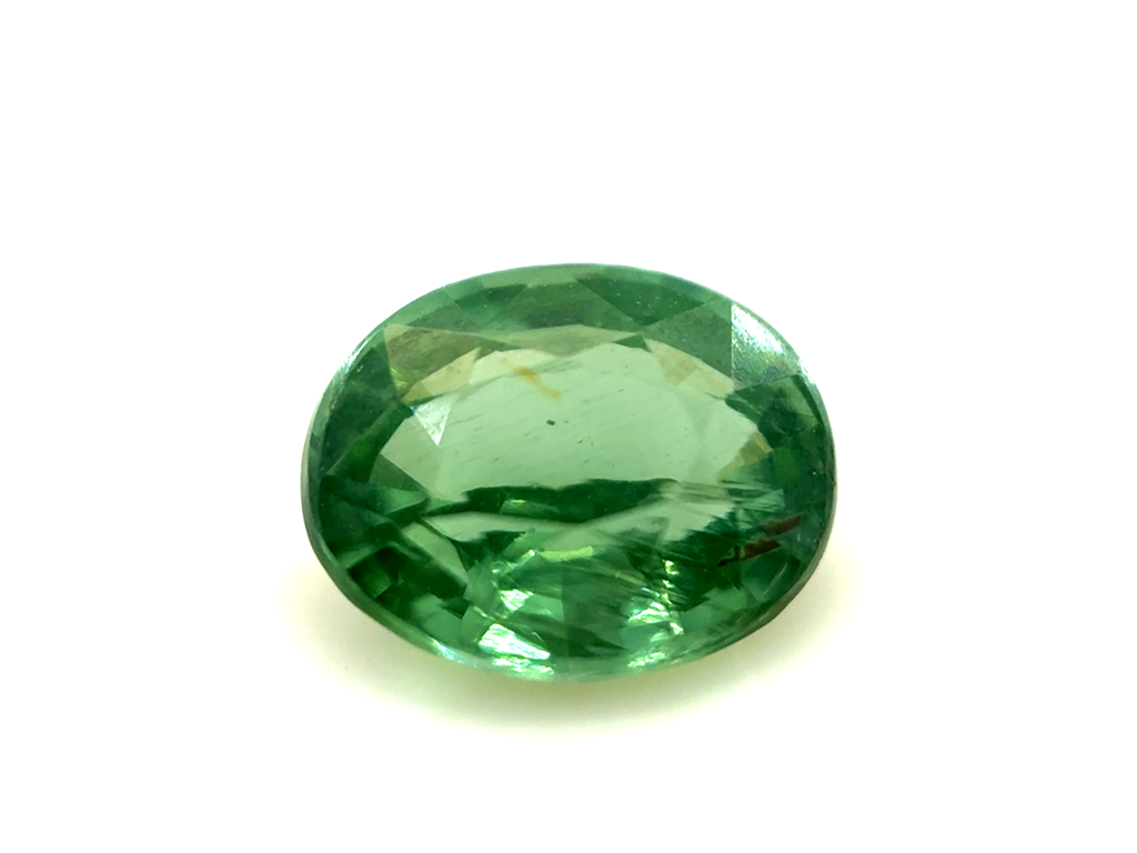 Zircon vert ovale 7.2x5.3mm 1.28ct