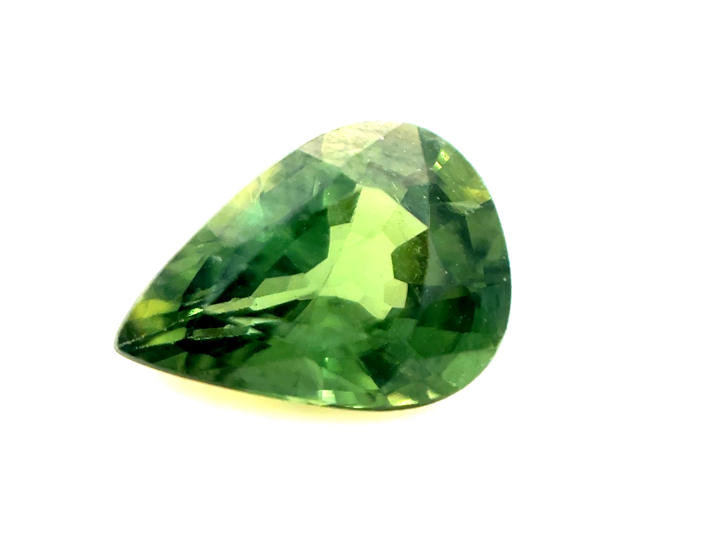 Saphir fin vert poire 7.9x5.7mm 1.25ct