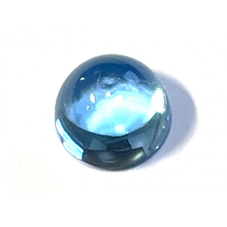 Topaze traitée swiss Blue Cabochon Ronde 6.6mm 1.86ct