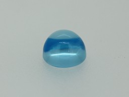 Topaze traitée swiss Blue Cabochon Ronde 6.6mm 1.86ct